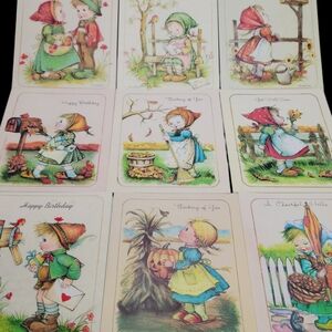 18 Vintage 1980's Greeting Cards*Fall*Halloween*Hummel Style Children*New*Unused